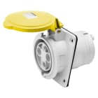 GEWISS - GEWGW63215H PRESA FISSA DA INCASSO A 10° HP - IP44/IP54 - 3P+N+T 63A 100-130V 50/60HZ - GIALLO - 4H - CABLAGGIO A MANTELLO