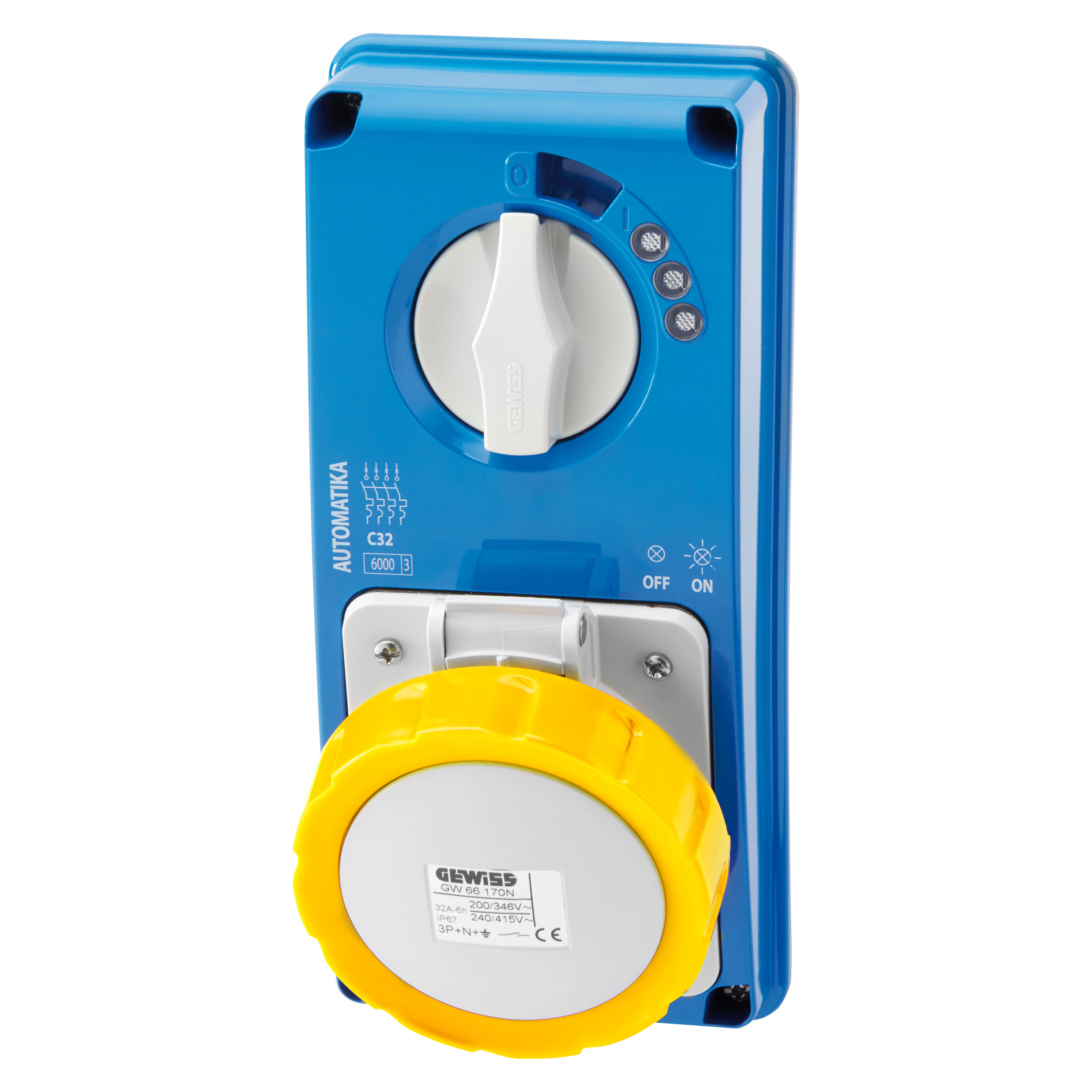 GEWISS - GEWGW66153N PR.BL IP67 S.F.3P+N+T 16A 110V 4H MT60C