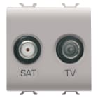 GEWISS - GEWGW13383 PRESA TV-SAT - DIRETTA - 2 MODULI - NATURAL BEIGE SATINATO - CHORUSMART