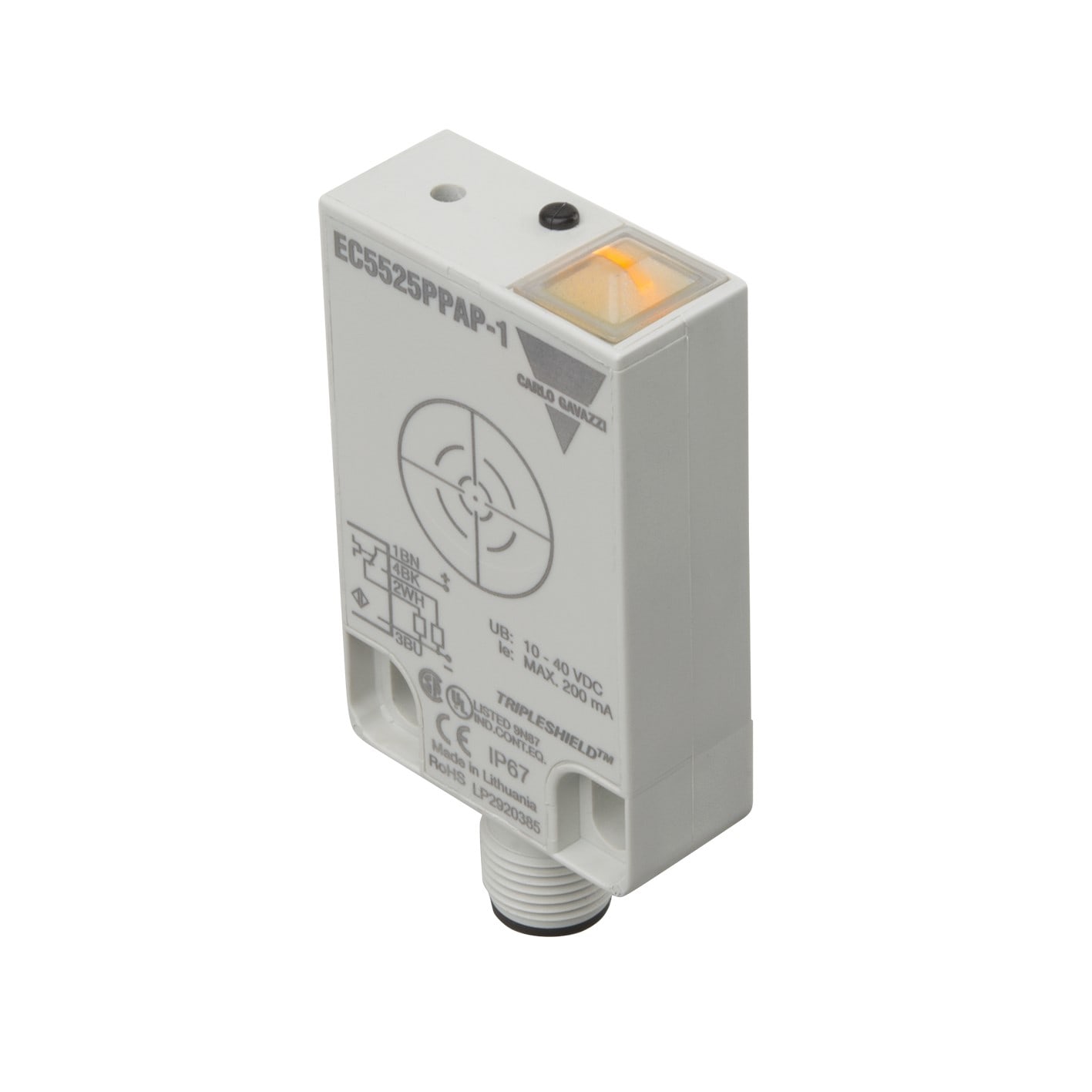 CARLO GAVAZZI GAVEC5525PPAP-1 SENS. CAP. RETT. SN=25MM PNP NO+NC CONN