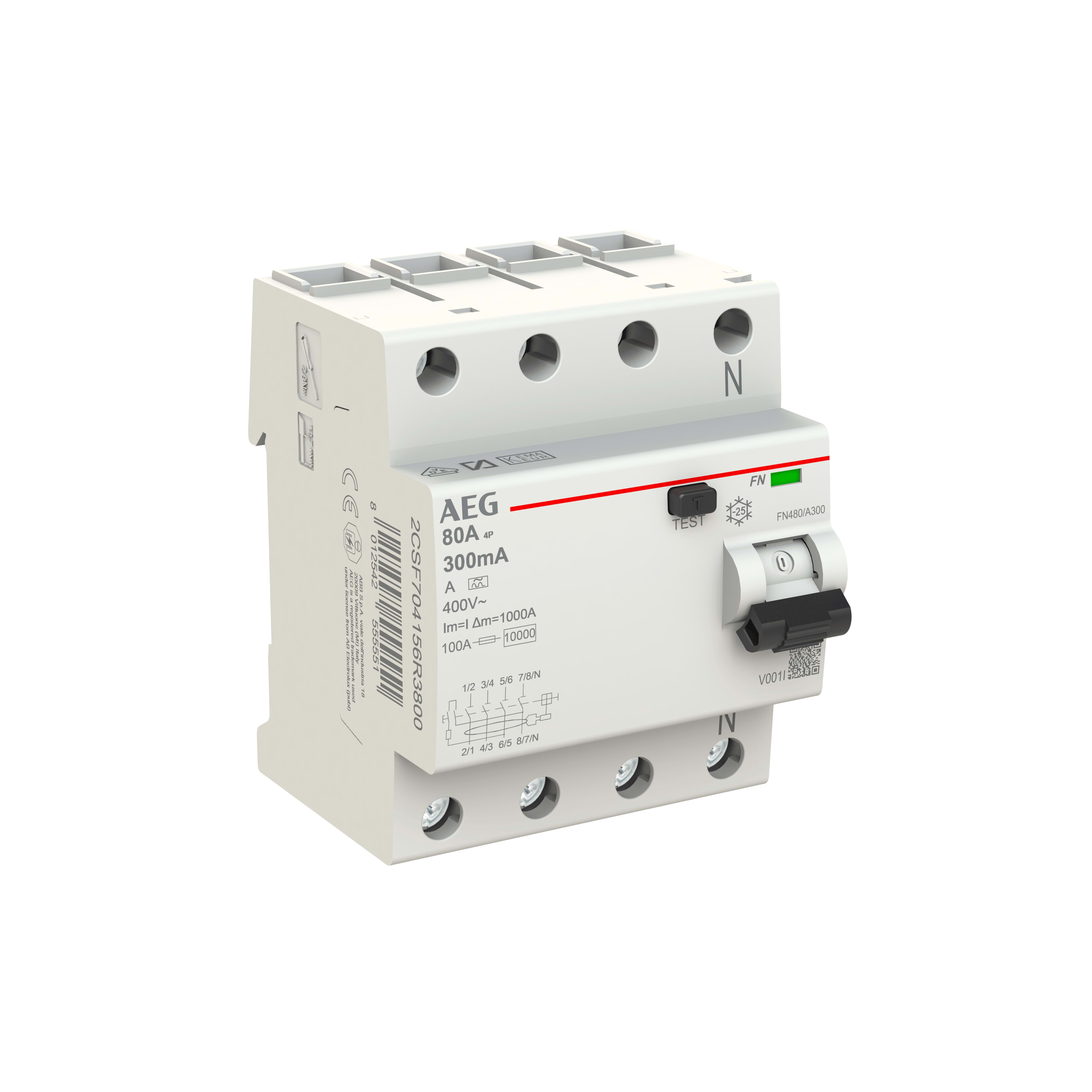 ELETTRA SRL AEG AEGFN4100/AC500 DIFF.PURO AEG FN 4P 100A 500MA AC 4M