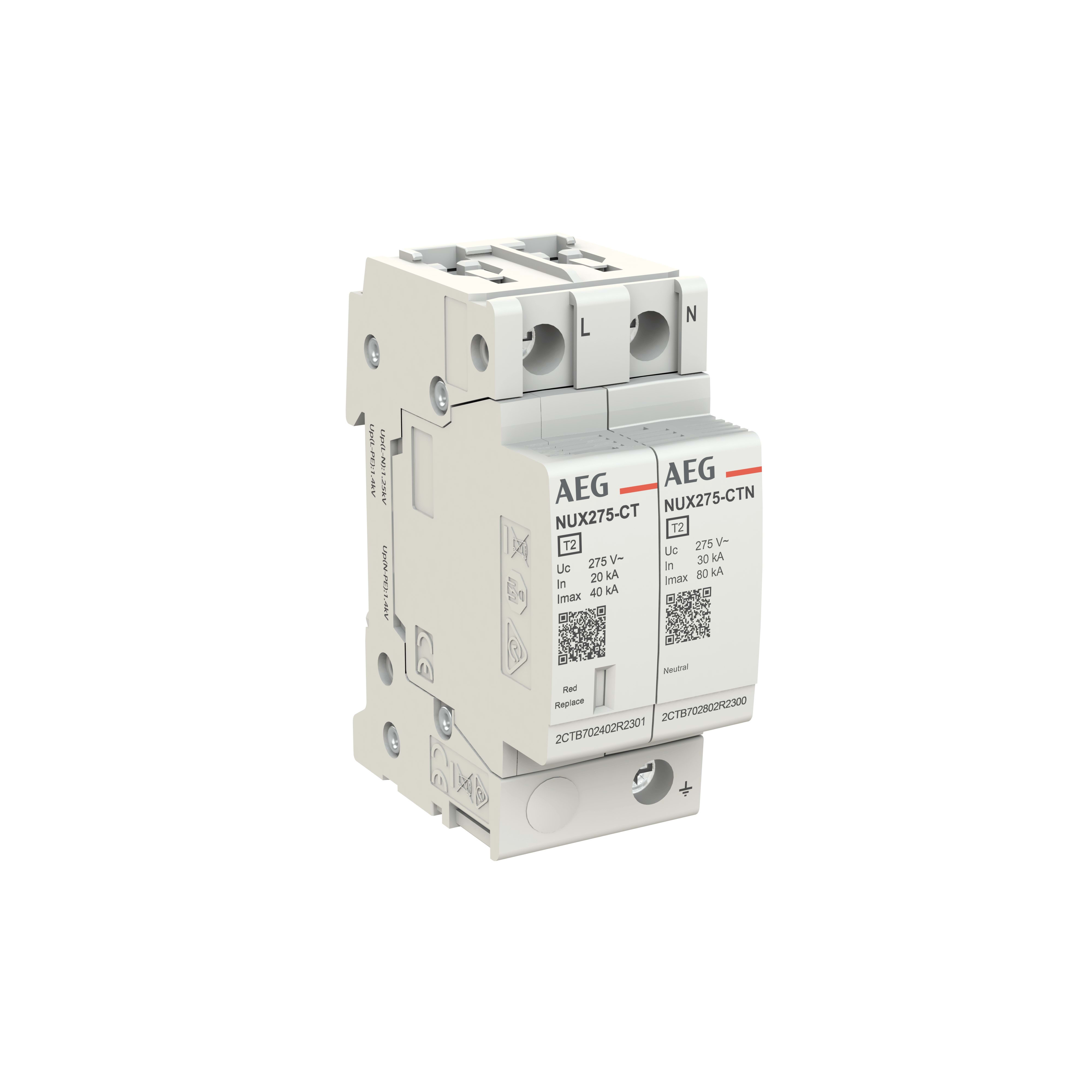 ELETTRA SRL AEG AEGNUX275-1N SCARICATORE AEG NUX 40KA 1P+N CL.2 TT