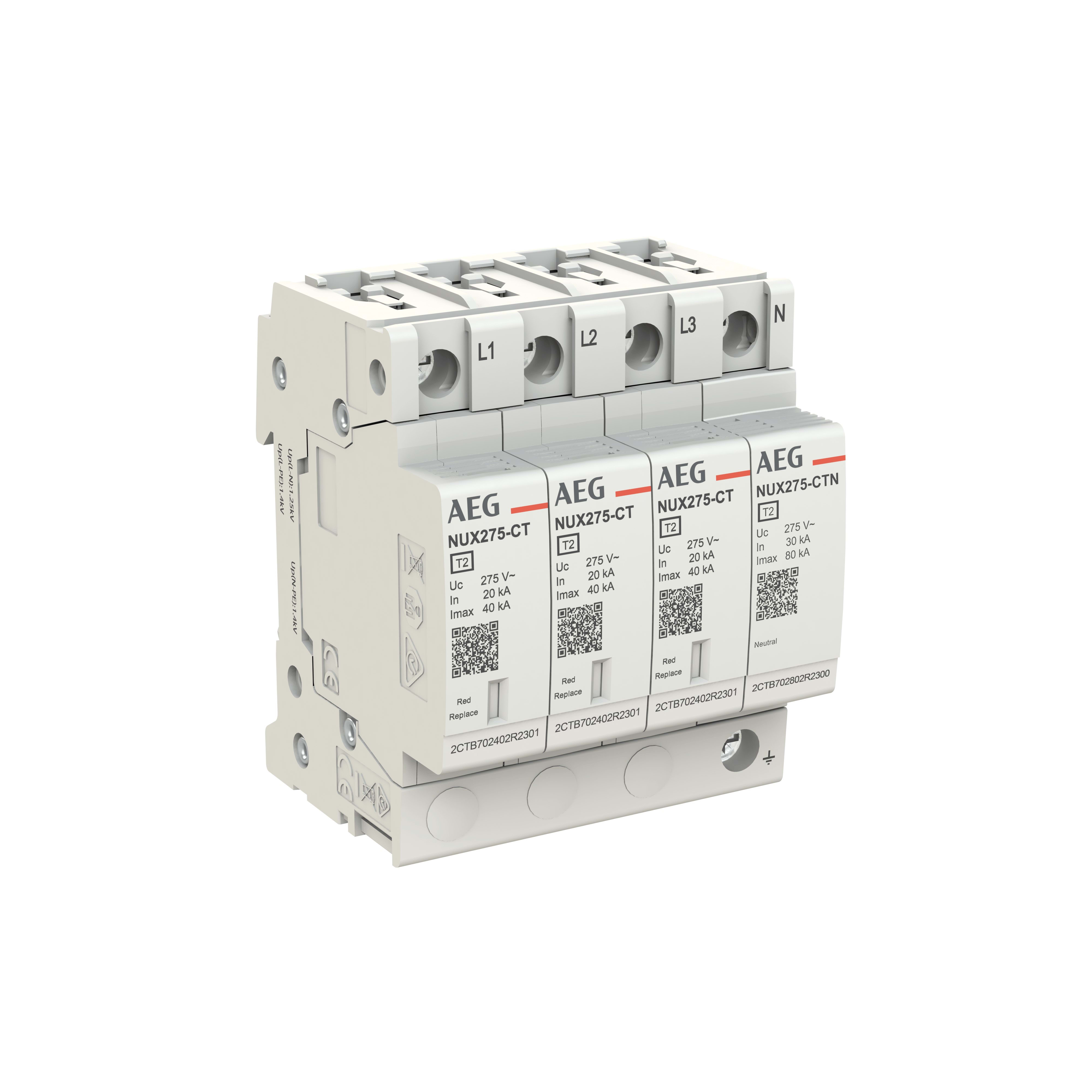 ELETTRA SRL AEG AEGNUX275-3N SCARICATORE AEG NUX 40KA 3P+N CL.2 TT