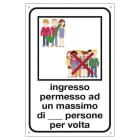 ELCART DISTRIBUTION ERT352101000 CARTELLO INGRESSO MAX N. PERSONE