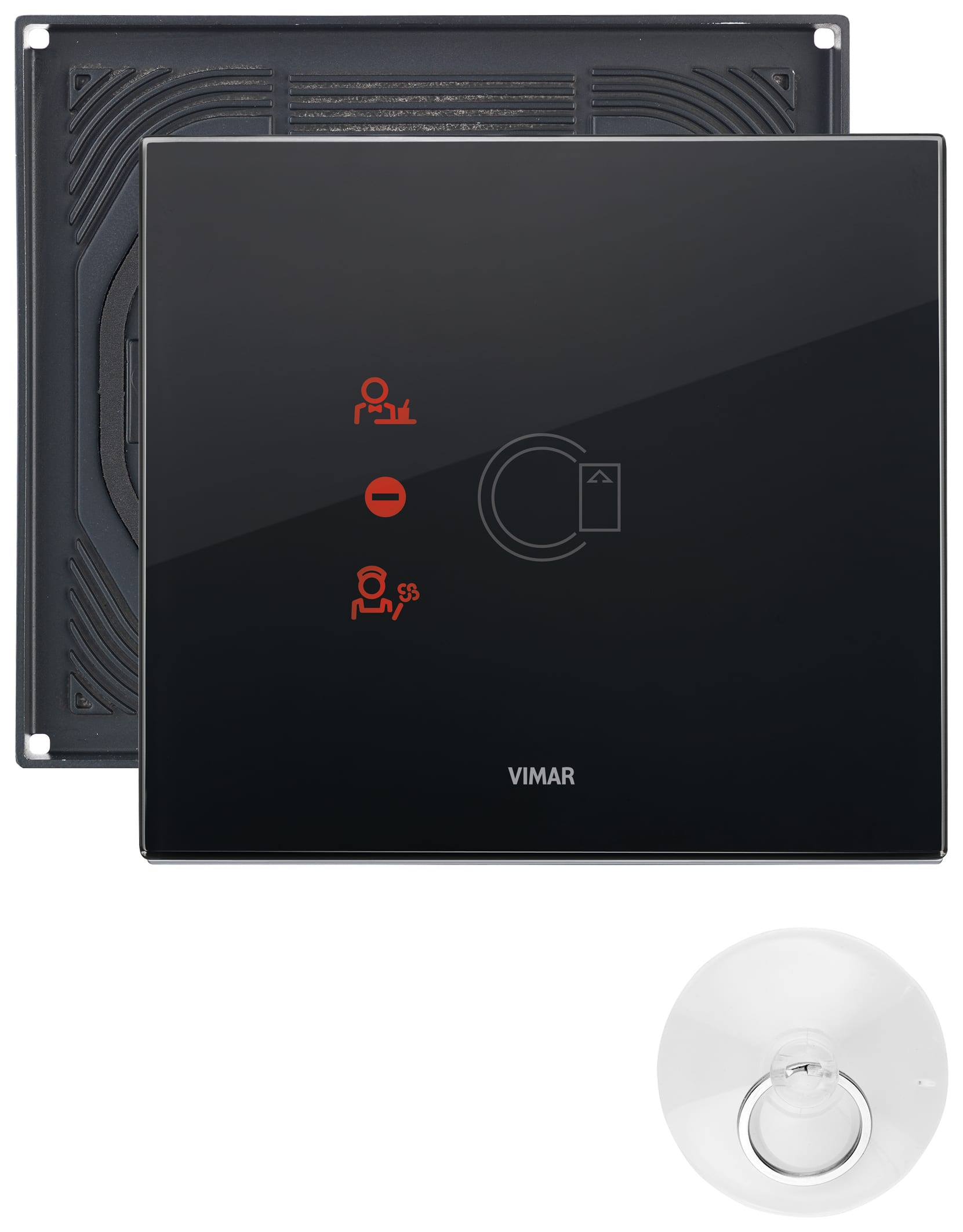 VIMAR SPA - VIW0K21666.76.02 Placca 3M transponder nero diamante IP55