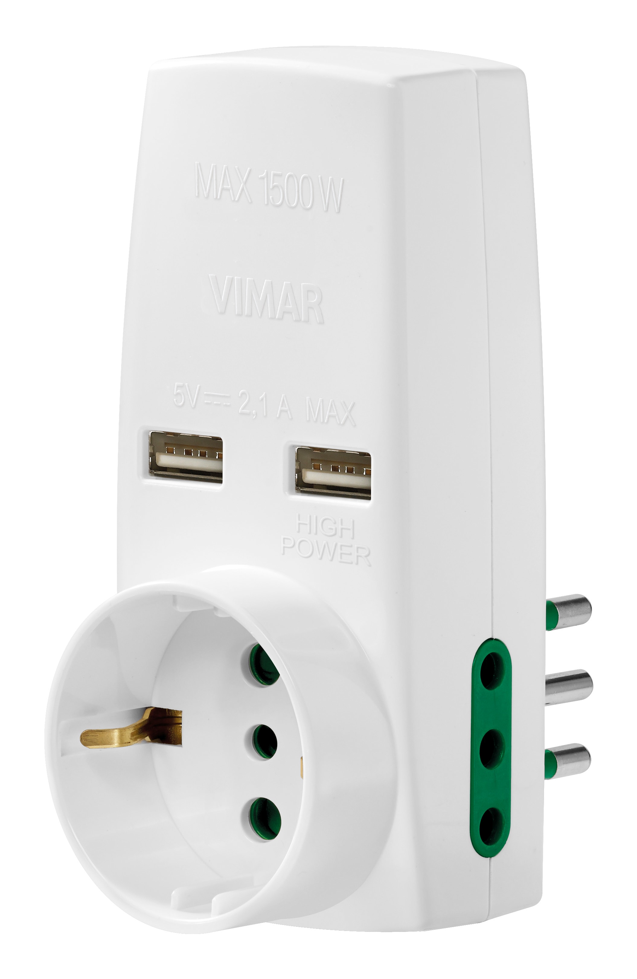 VIMAR SPA - VIW0P00332.B ADATTATORE S11+2P11+P30+2USB BIANCO