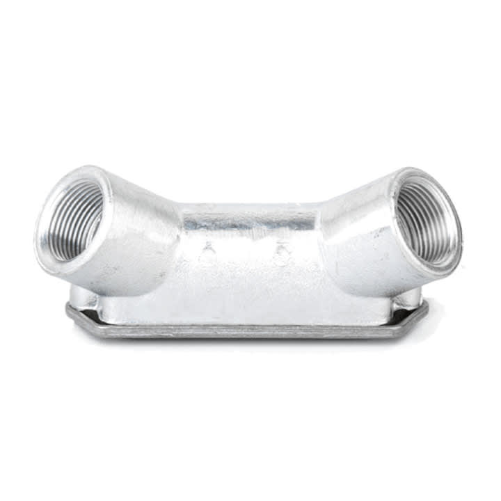 COSMEC - CSM603V-01 Scatola di infilaggio in alluminio, 2 vie curve a 90°, filettatura GAS 1", IP65