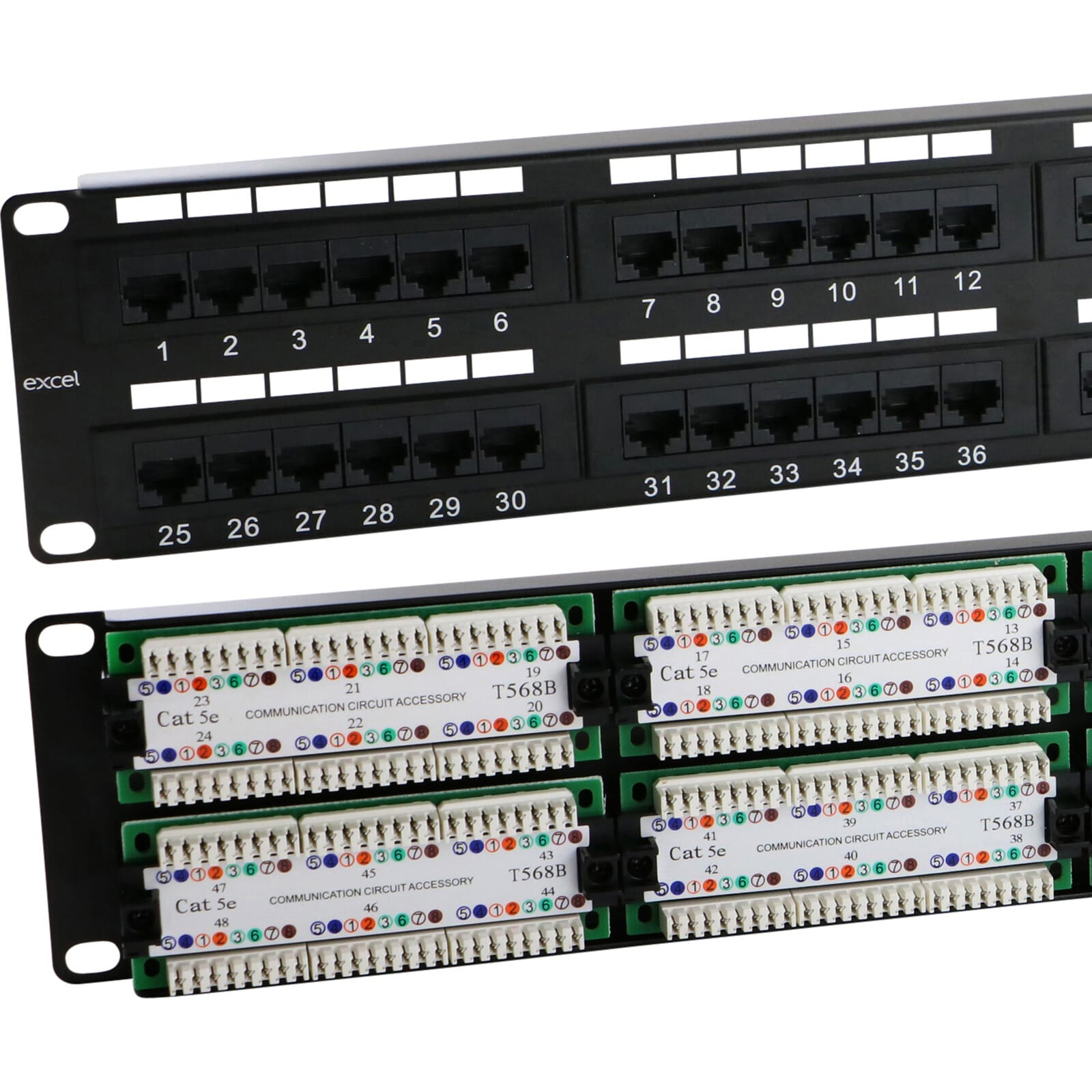 EXCEL EXL100-728 Excel Cat5e 2U 48 Port UTP Patch Panel B