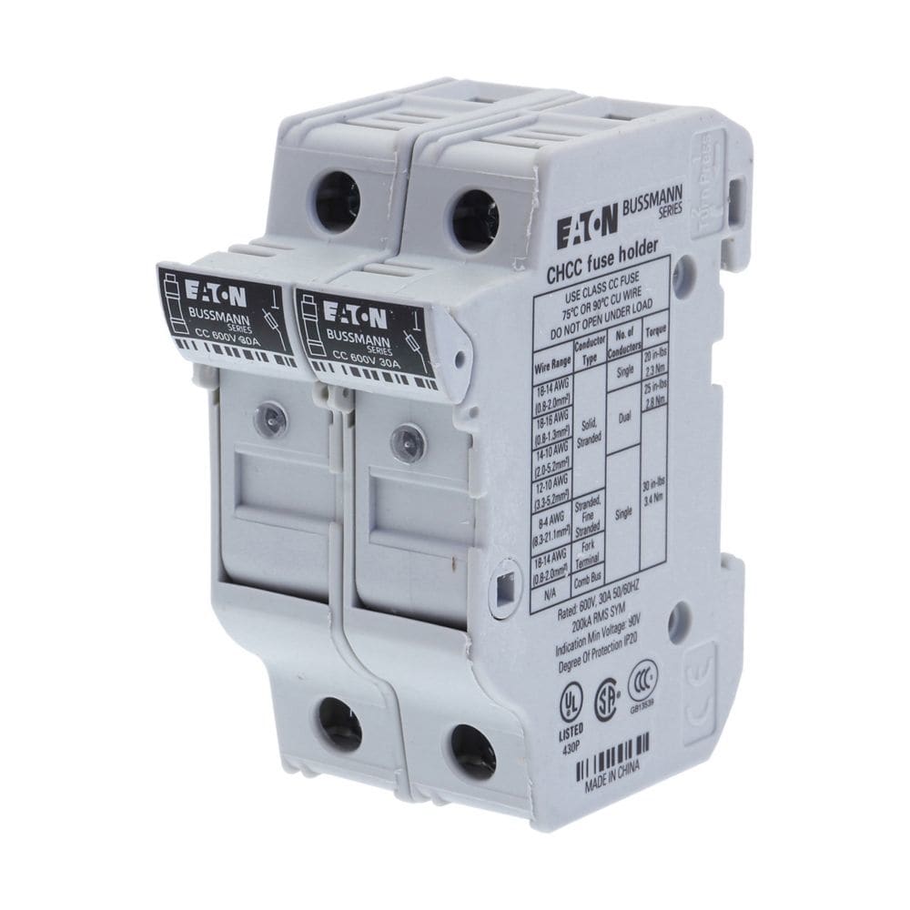 EATON EAOCHCC2DIU CHCC2DIU BASE 10X38 30A 600VAC/DC 2P CL.