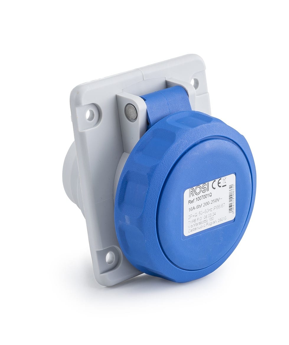 ROSI MATERIALE ELETT RCO1007001Q PRESE DA INCASSO IP67 INCLINATE 3P 16A 2