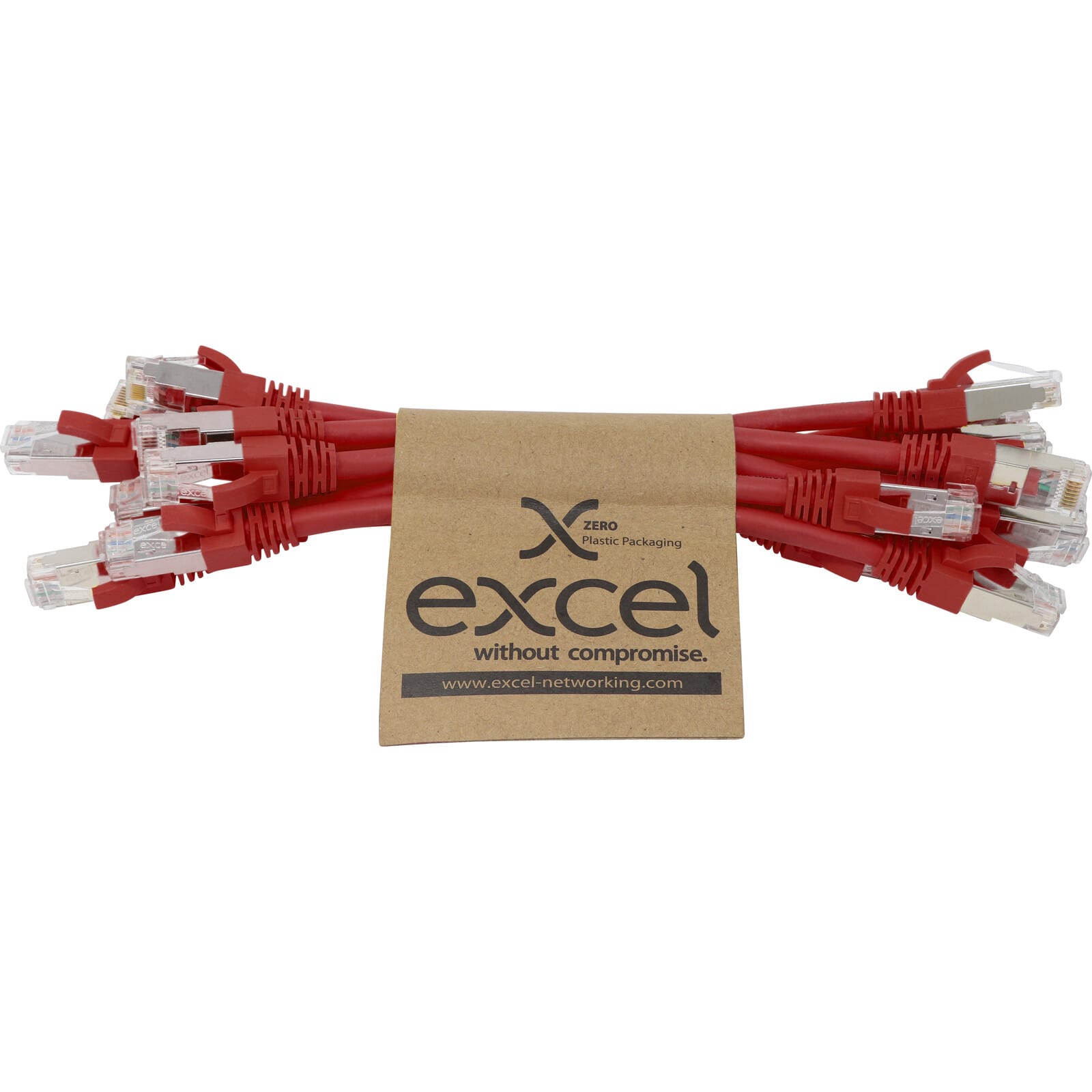 EXCEL EXL101-193-10 Excel Cat6A P/Lead S/FTP LSOH 215 mm Red