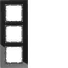BERKER - BRK10136616 CORNICE 3P SERIE B7 VETRO NERO/ANTR. OP.