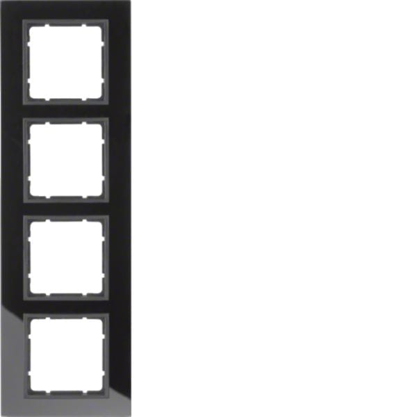 BERKER - BRK10146616 CORNICE 4P SERIE B7 VETRO NERO/ANTR. OP.