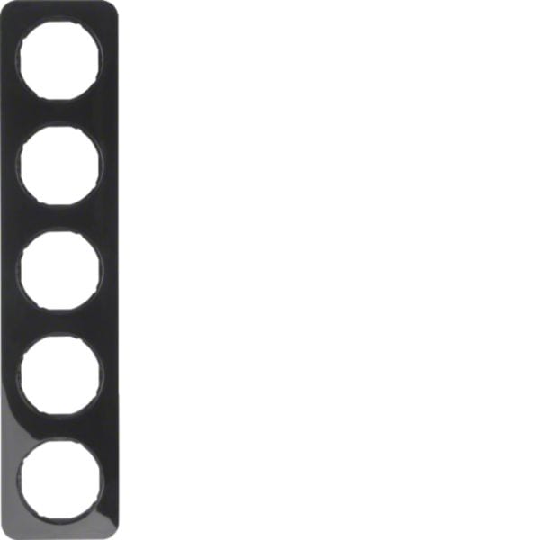 BERKER - BRK10152145 CORNICE QUINTUPLA SERIE R1 NERO LUCIDO
