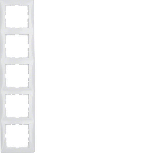 BERKER - BRK10158989 Rahmen 5fach Berker S.1 polarweiB glanze