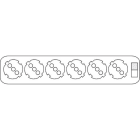 ALPHA ELETTRONICA SR ALP23-043SN/06 MULTIPRESA 6 USCITE UNIVERSALI-INTERR...