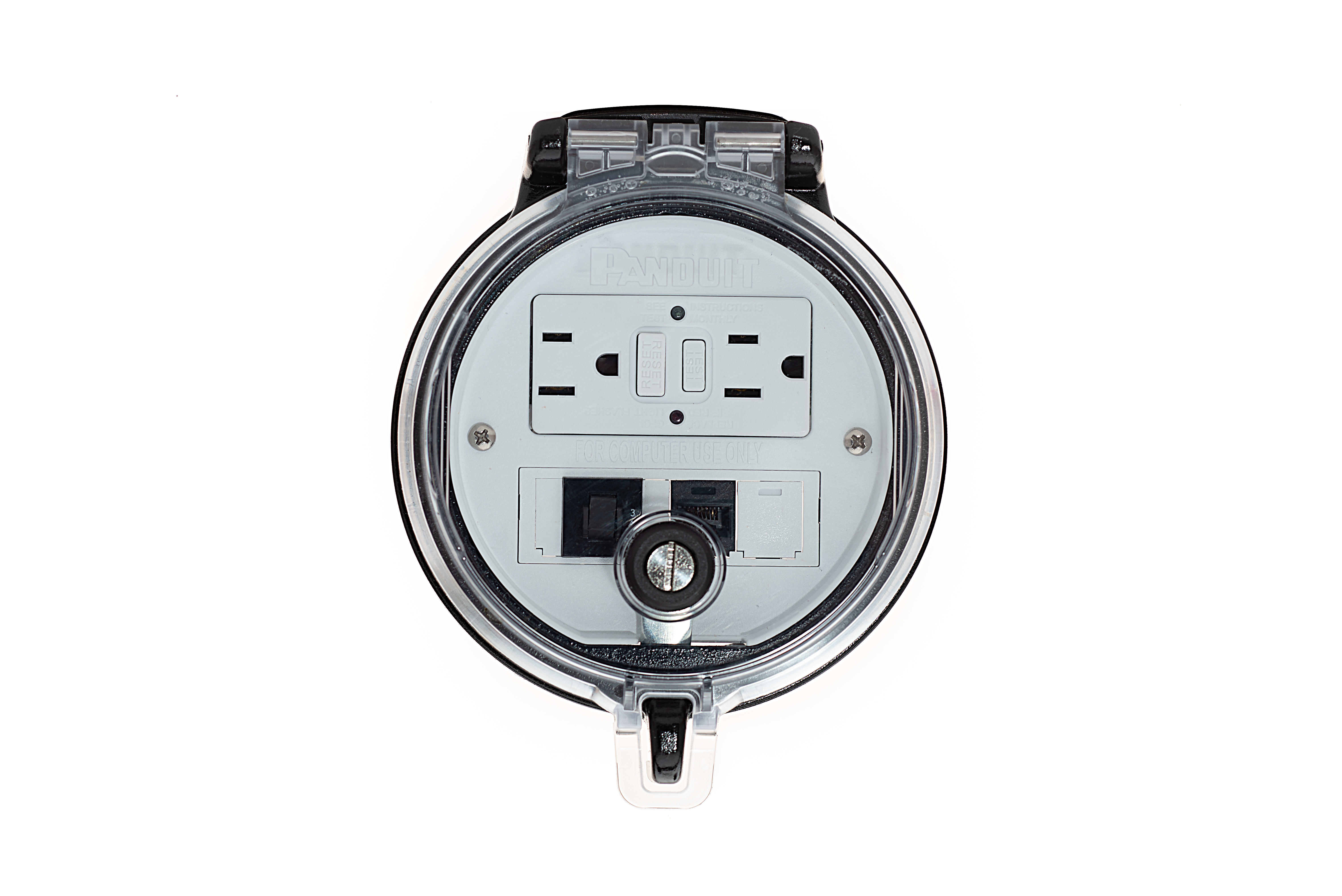 PANDUIT PANDAP4BC-G3-6 DATA ACCESS PORT, 4IN. BASE, GFCI OUTLET