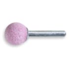 BM SPA - BMM111310020 Mole abrasive con gambo, granuli abrasivi di corindone rosa con legante ceramico, forma sferica