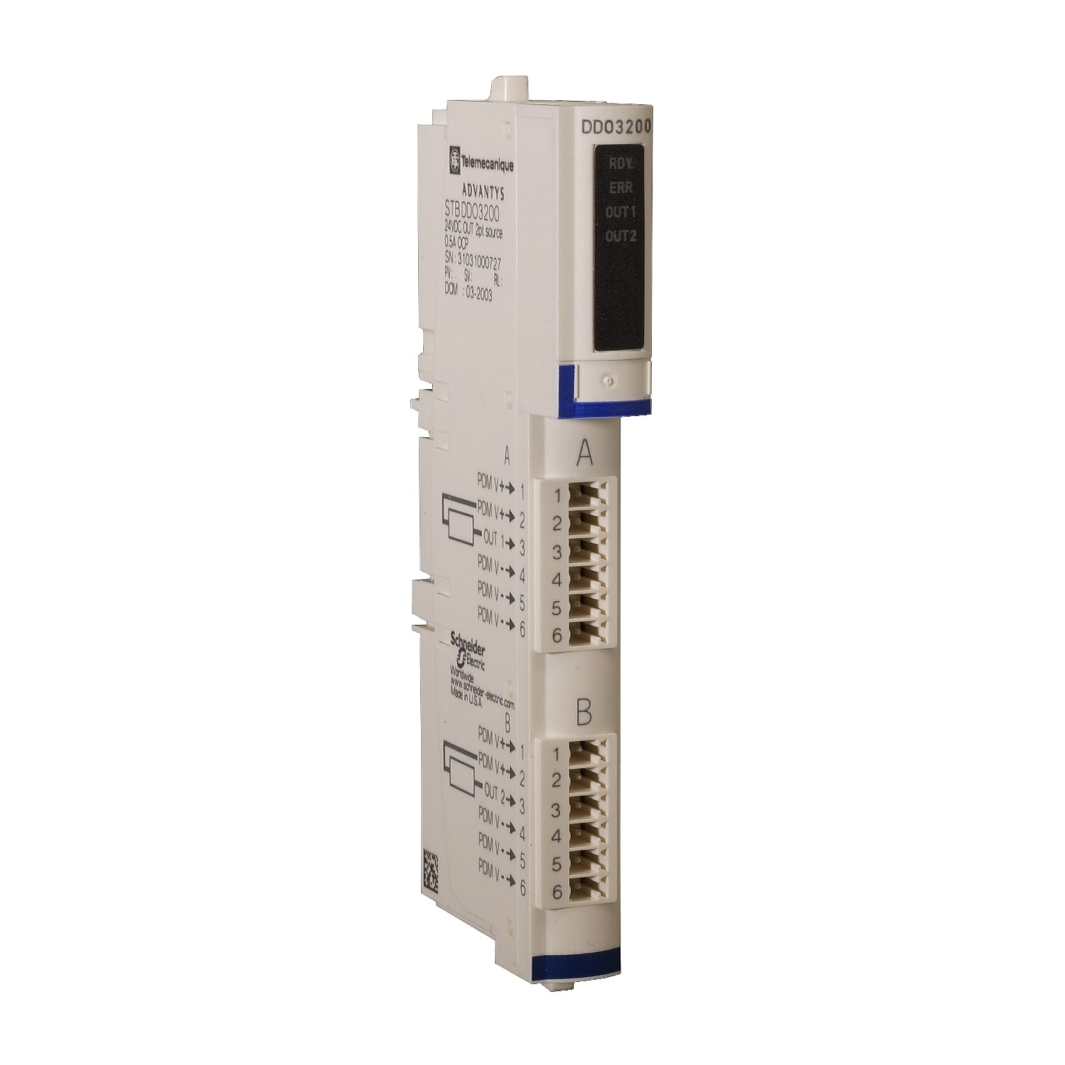 SCHNEIDER ELECTRIC SNRSTBDDO3200K KIT MOD+CONN+BASE 24VDC OUT 2PT 0,5A