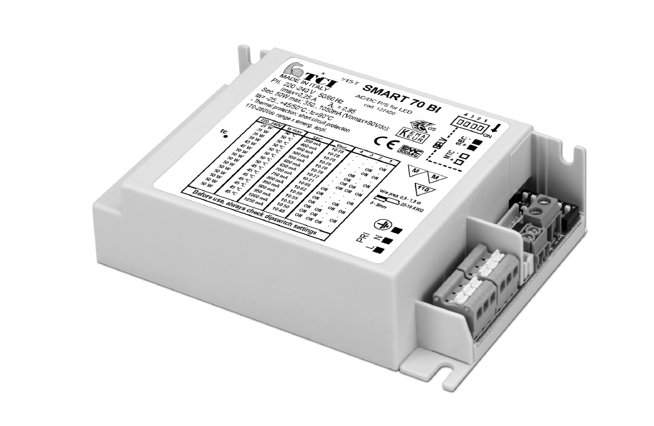 TCI SRL TCI127400 SMART 70 BI ALIMENTATORE LED