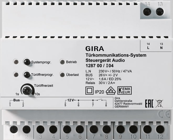 GIRA - GIR128700 CENTRALINA COMANDO AUDIO AMG INTERCOMUN.