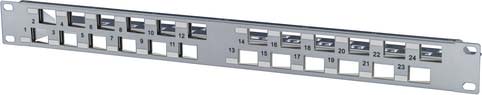 Metz - MEZ130926A0003KE Patchpanel 19'' 24Port 1HE leer grau gew