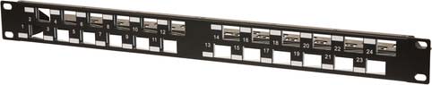 Metz - MEZ130926A0029KE Patchpanel 19'' 24Port 1HE leer schwarz