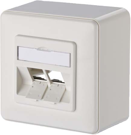 Metz - MEZ130B10D20002-E Modul Anschlussdose AP 2 Port 43 mm rein