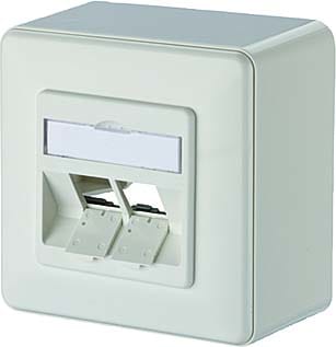 Metz MEZ130B20D20002KE Keystone Anschlussdose AP 2 Port reinwei