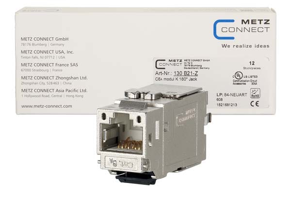 Metz MEZ130B21-Z C6Amodul Kat.6A 1xRJ45 Modul 180A^ Baufo