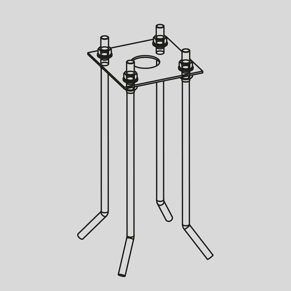ARCLUCE SPA - ACL1099412X-21 PIASTRA CON TIRANTI QUADRIO180
