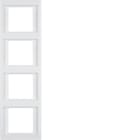 BERKER - BRK13437009 Rahmen 4fach senk K.1 pw glänz