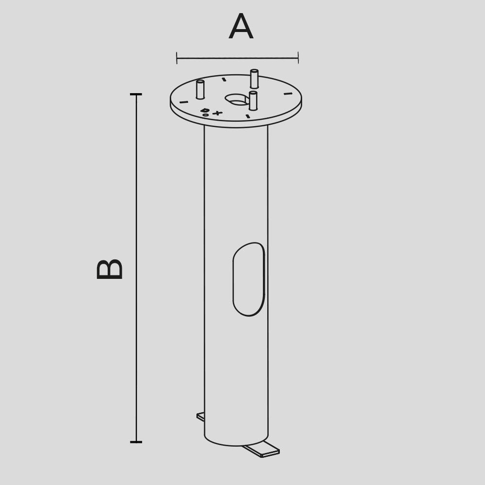 ARCLUCE SPA - ACL1099003X BASAMENTO SOUL180 IN ACCIAIO ZINCATO