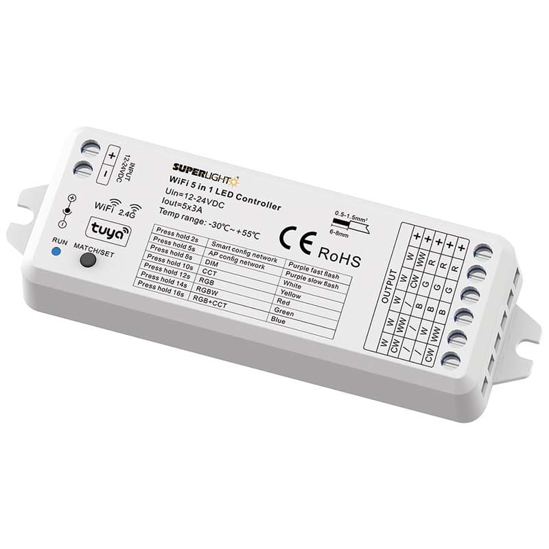ELCART DISTRIBUTION - ERT132215000 CONTR.LED WIFI TUYA ALLINONE 5X3A