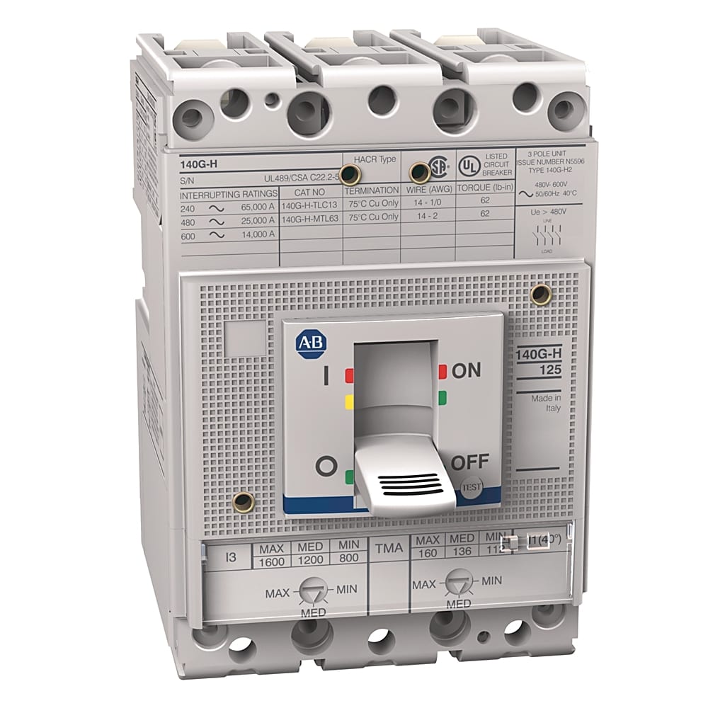 ROCKWELL AUTOMATION RCK140G-H2F3-D12 125A H FRAME MOLDED CASE CKT-BKR