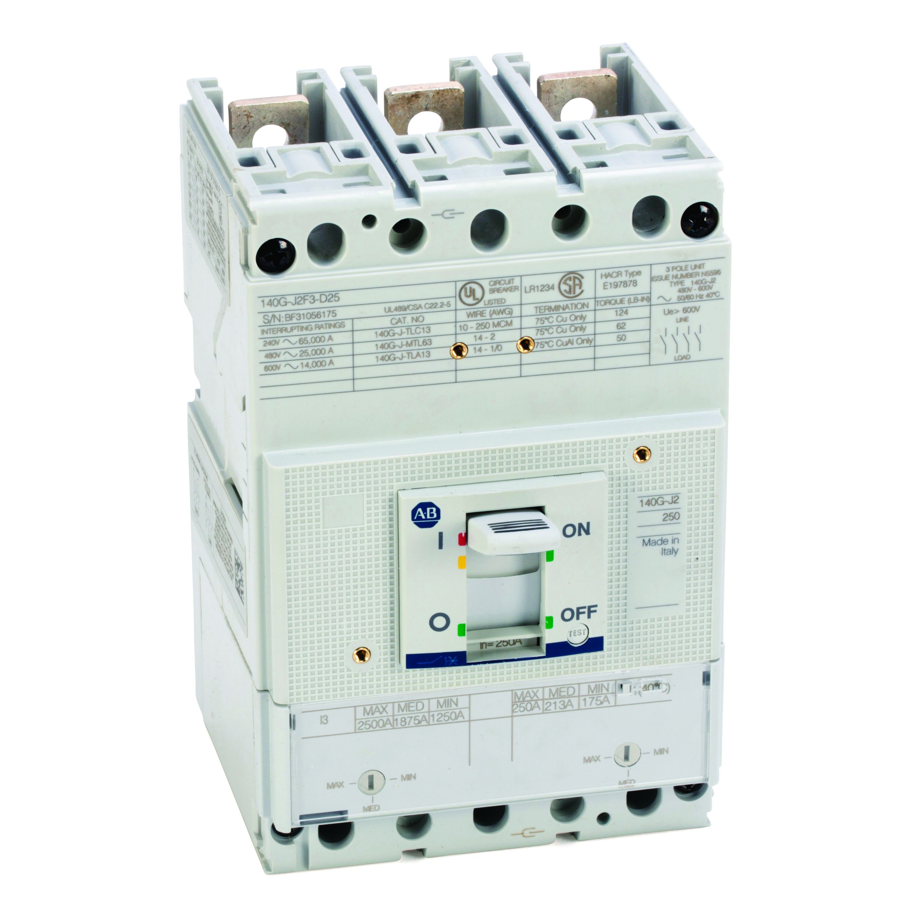 ROCKWELL AUTOMATION - RCK140G-J2F4-D20 140G 250A J FRAME MOLDED CASE CKT-BKR