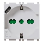 VIMAR SPA - VIW14210.USB.SL Presa 2P+T 16A universale + USB C Silver