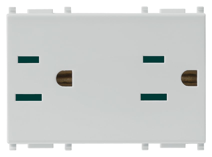 VIMAR SPA - VIW14243.SL Due prese SICURY2P+T 15A USA+SASO Silver