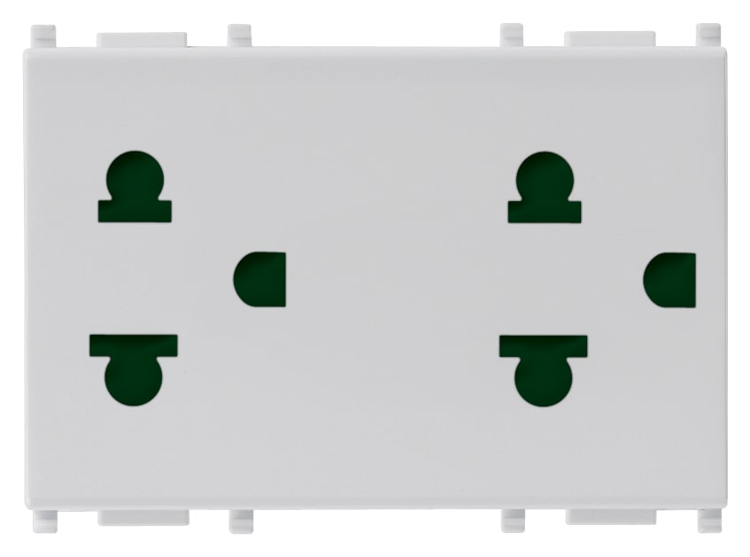 VIMAR SPA - VIW14249.SL Due prese SICURY 2P+T 16A USA+EU Silver