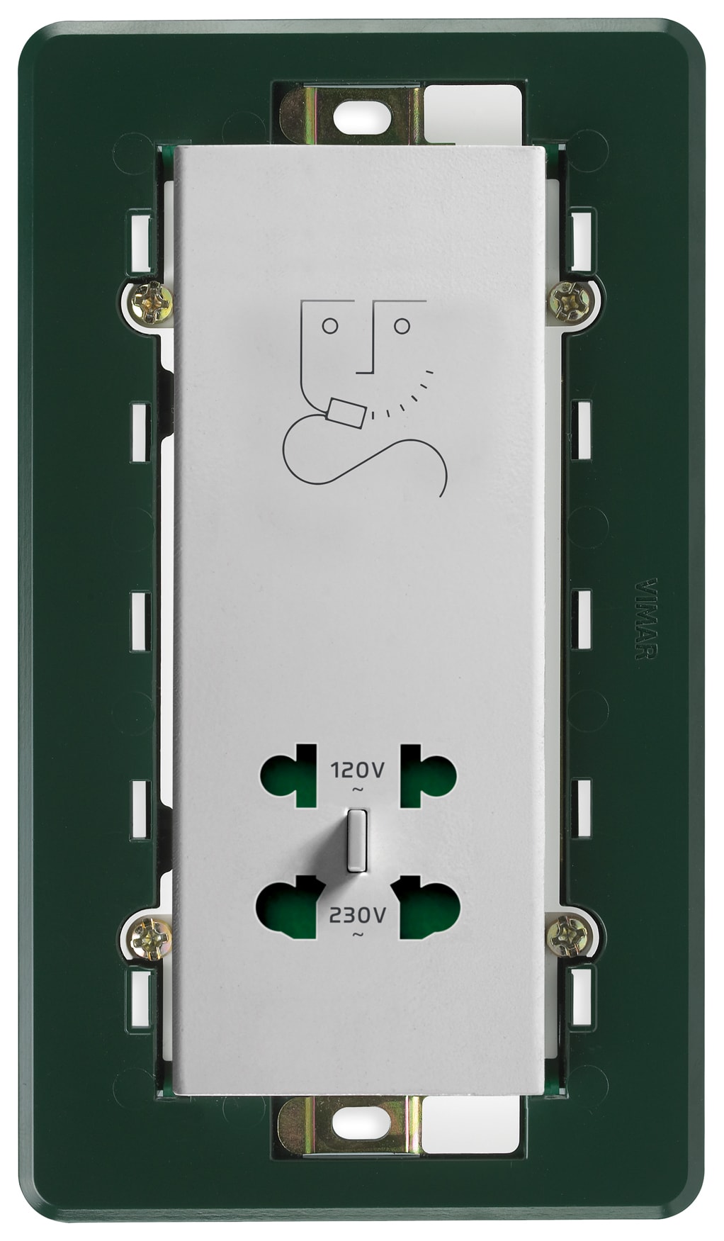 VIMAR SPA - VIW14291.SL PRESA PER RASOIO VERTICALE 230V SILVER