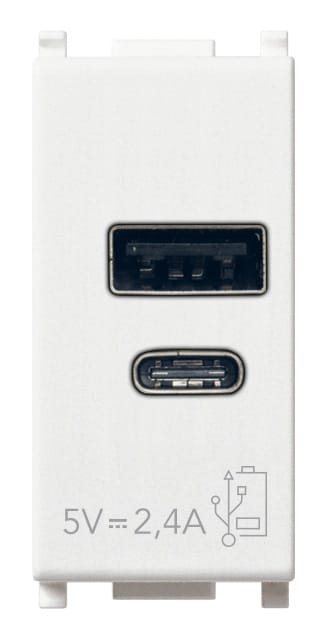 VIMAR SPA - VIW14292.AC Alimentatore USB A+C 12W2,4A5V 1M bianco