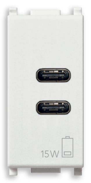 VIMAR SPA - VIW14292.CC ALIMENTATORE USB C+C 15W 3A 5V 1M BIANCO