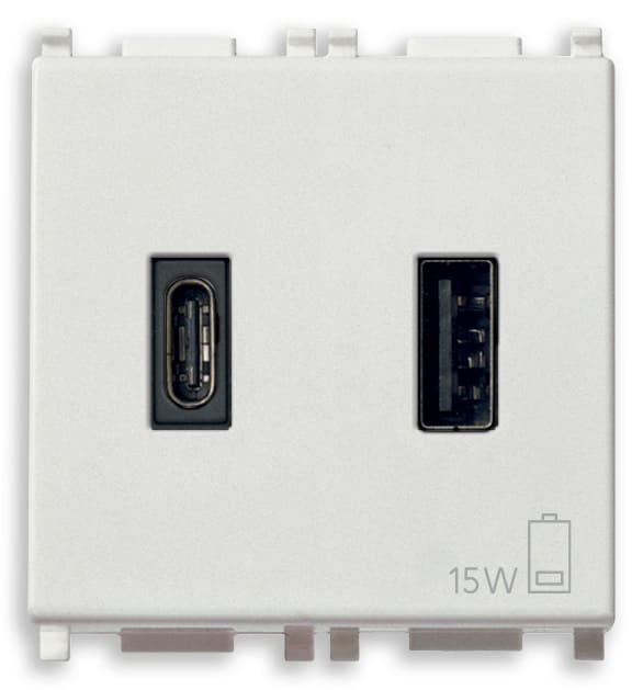 VIMAR SPA - VIW14295.AC ALIMENTATORE USB A+C 15W 3A 5V 2M BIANCO