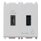VIMAR SPA - VIW14295.AC.SL Alimentatore USB A+C 15W 3A 5V 2M Silver