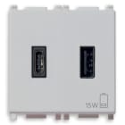 VIMAR SPA VIW14295.AC.SL ALIMENTATORE USB A+C 15W 3A 5V 2M SILVER