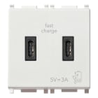 VIMAR SPA - VIW14295.CC Alimentatore USB C+C 15W 3A 5V 2M bianco