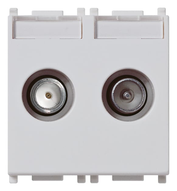 VIMAR SPA - VIW14302.01.SL PRESA TV-RD-SAT DIRETTA 2 USCITE SILVER