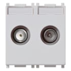 VIMAR SPA - VIW14302.10.SL PRESA TV-RD-SAT PASSANTE 2 USCITE SILVER
