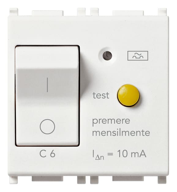VIMAR SPA - VIW14411.06 INTERRUTTORE MTDIFF. 1P+N C6 10MA BIANCO