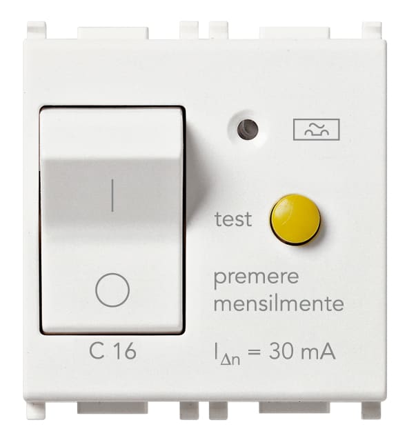 VIMAR SPA - VIW14411.16.30 Interruttore MTDiff.1P+N C16 30mA bianco